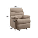 Arcadia Motion Recliner, Light Brown Microfiber Acme