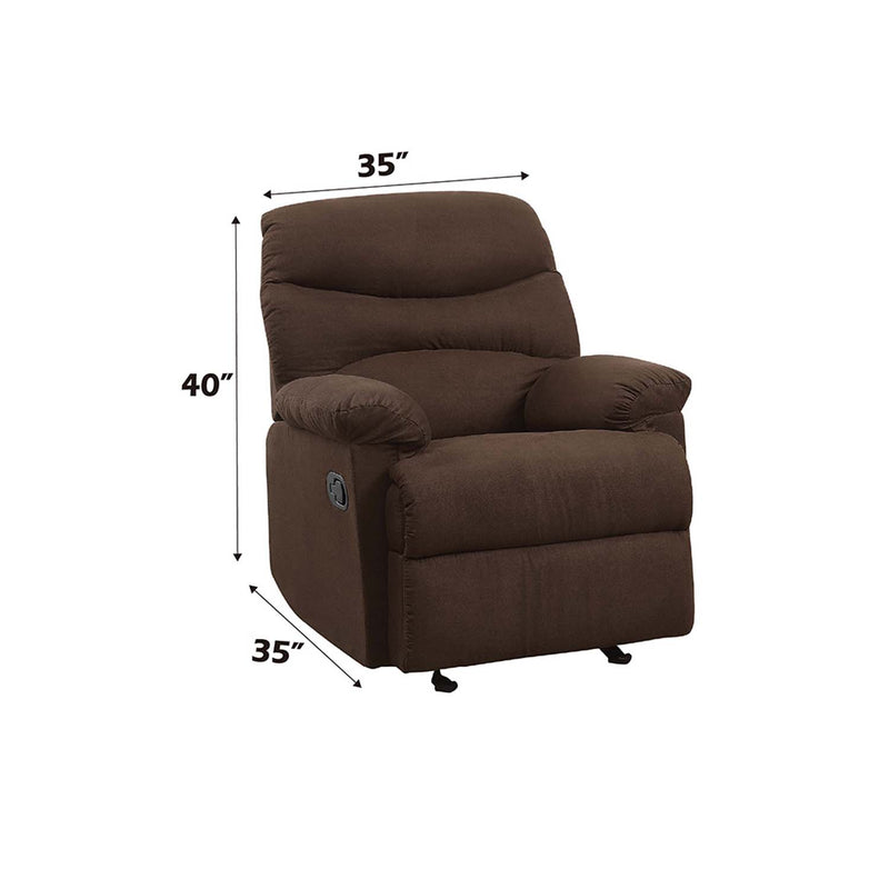 Arcadia Motion Glider Recliner, Chocolate Microfiber