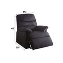 Arcadia Motion Recliner, Black Woven Fabric Acme