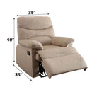 Arcadia Motion Recliner, Beige Woven Fabric Acme