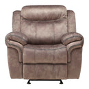 Zubaida Motion Glider Recliner, Two Tone Chocolate Velvet Acme