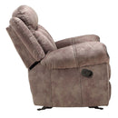 Zubaida Motion Glider Recliner, Two Tone Chocolate Velvet Acme