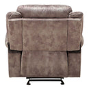 Zubaida Motion Glider Recliner, Two Tone Chocolate Velvet Acme