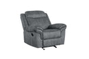 Zubaida Motion Glider Recliner, Two Tone Gray Velvet Acme