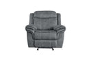 Zubaida Motion Glider Recliner, Two Tone Gray Velvet Acme