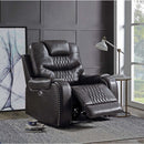 Braylon Power Motion Recliner, Magnetite Faux Leather