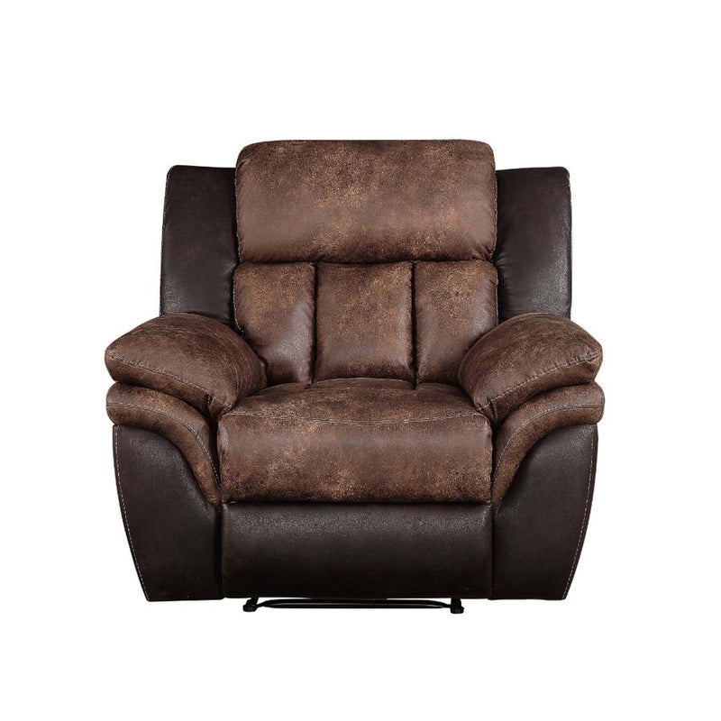 Jaylen Motion Recliner, Toffee & Espresso Polished Microfiber Acme