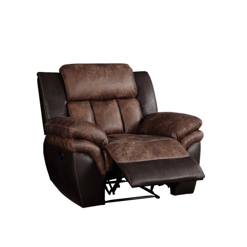 Jaylen Motion Recliner, Toffee & Espresso Polished Microfiber Acme