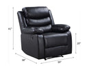 Eilbra Power Motion Recliner, Black Faux Leather Acme