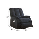 Ipompea Recliner w/Power Lift & Massage, Black Velvet Acme
