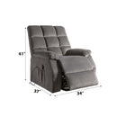 Ipompea Recliner w/Power Lift & Massage, Gray Velvet Acme