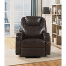 Waterlily Motion Rocker Recliner w/Swivel, Brown Faux Leather Acme