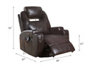 Waterlily Motion Rocker Recliner w/Swivel, Brown Faux Leather Acme