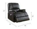 Ixora Recliner w/Power Lift & Massage, Black Faux Leather Acme