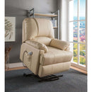 Ixora Recliner w/Power Lift & Massage, Beige Faux Leather Acme