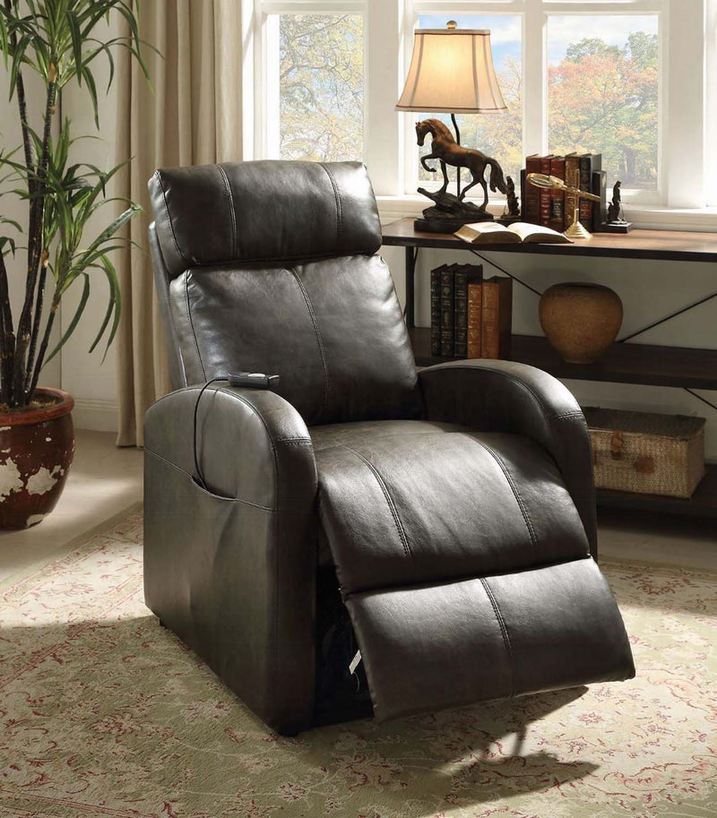 Ricardo Power Motion Recliner w/Lift, Brown Faux Leather Acme