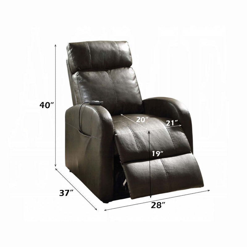 Ricardo Power Motion Recliner w/Lift, Brown Faux Leather Acme