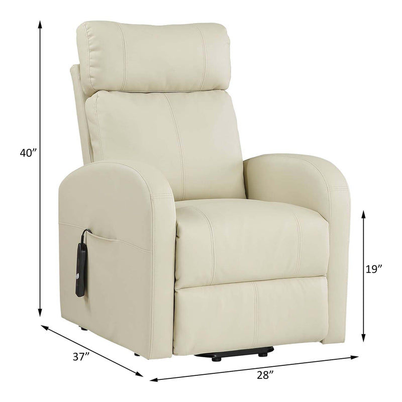 Ricardo Power Motion Recliner w/Lift, Beige Faux Leather Acme