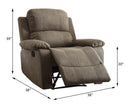 Bina Motion Recliner, Gray Polished Microfiber Acme