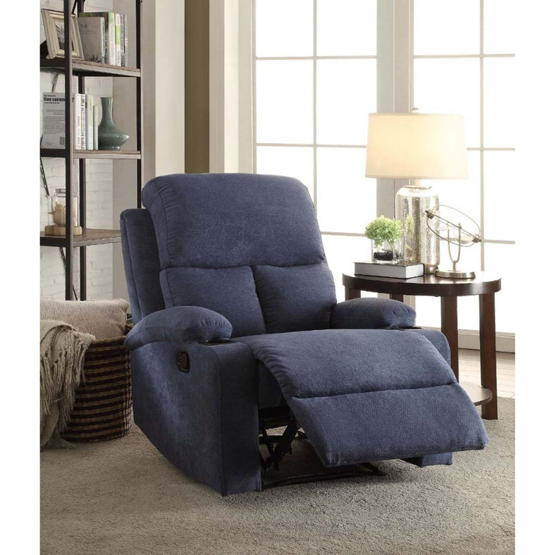Rosia Motion Recliner, Blue Linen Acme