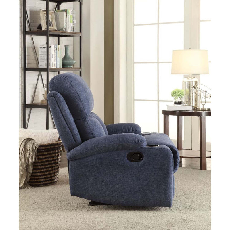 Rosia Motion Recliner, Blue Linen Acme