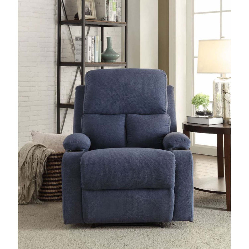 Rosia Motion Recliner, Blue Linen Acme