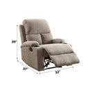 Rosia Motion Recliner, Gray Linen Acme