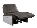 Metier Power Motion Recliner, Gray Top Grain Leather & Aluminum Acme
