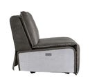 Metier Power Motion Recliner, Gray Top Grain Leather & Aluminum Acme