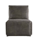 Metier Power Motion Recliner, Gray Top Grain Leather & Aluminum Acme