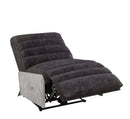 Okzuil Power Motion Recliner, Two Tone Gray Top Grain Leather & Aluminum Acme