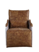 Qalurne Power Motion Recliner w/Swivel, Two Tone Mocha Top Grain Leather Acme