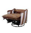 Qalurne Power Motion Recliner w/Swivel, Two Tone Mocha Top Grain Leather Acme