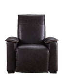Misezon Power Motion Recliner, Dark Top Grain Brown Leather & Aluminum Acme