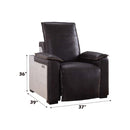 Misezon Power Motion Recliner, Dark Top Grain Brown Leather & Aluminum Acme