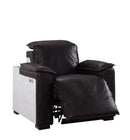Misezon Power Motion Recliner, Dark Top Grain Brown Leather & Aluminum Acme