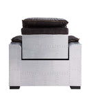 Misezon Power Motion Recliner, Dark Top Grain Brown Leather & Aluminum Acme