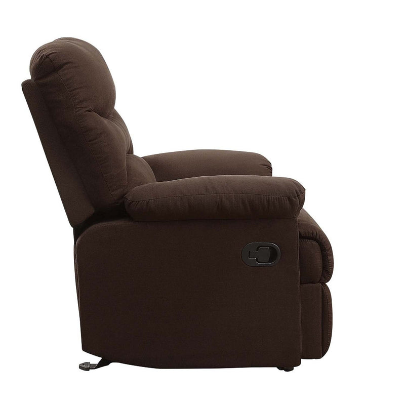 Arcadia Motion Recliner, Chocolate Microfiber Acme