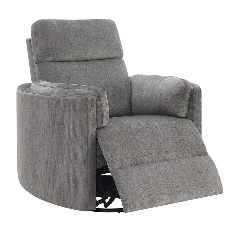 Sagen Recliner w/Swivel & Glider, Charcoal Chenille Acme