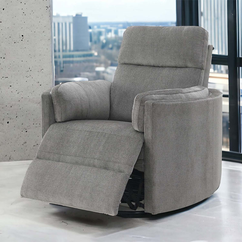 Sagen Recliner w/Swivel & Glider, Charcoal Chenille Acme