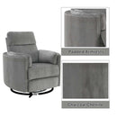 Sagen Recliner w/Swivel & Glider, Charcoal Chenille Acme