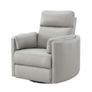 Sagen Recliner w/Swivel & Glider, Gray Leather Aire Acme