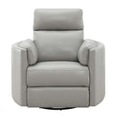 Sagen Recliner w/Swivel & Glider, Gray Leather Aire Acme