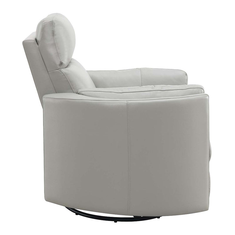 Sagen Recliner w/Swivel & Glider, Gray Leather Aire Acme