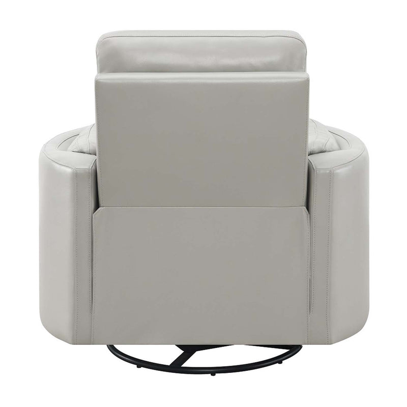 Sagen Recliner w/Swivel & Glider, Gray Leather Aire Acme