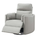 Sagen Recliner w/Swivel & Glider, Gray Leather Aire Acme