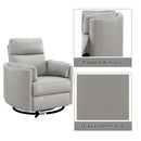 Sagen Recliner w/Swivel & Glider, Gray Leather Aire Acme