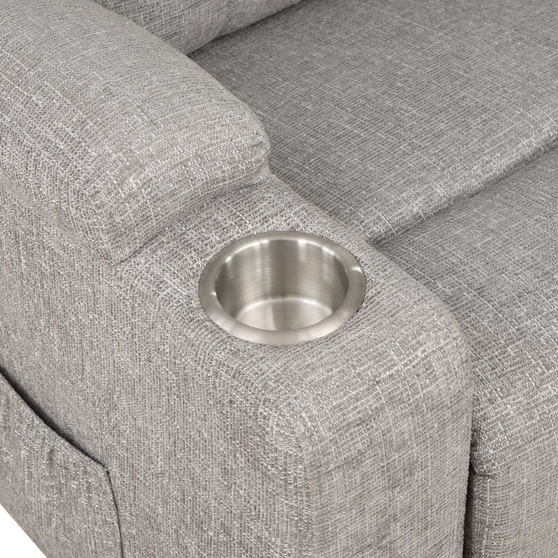 Recliner w/Power Lift & Massage, Light Gray Chenille Acme