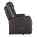 Recliner w/Power Lift & Massage, Brown Leather Aire Acme