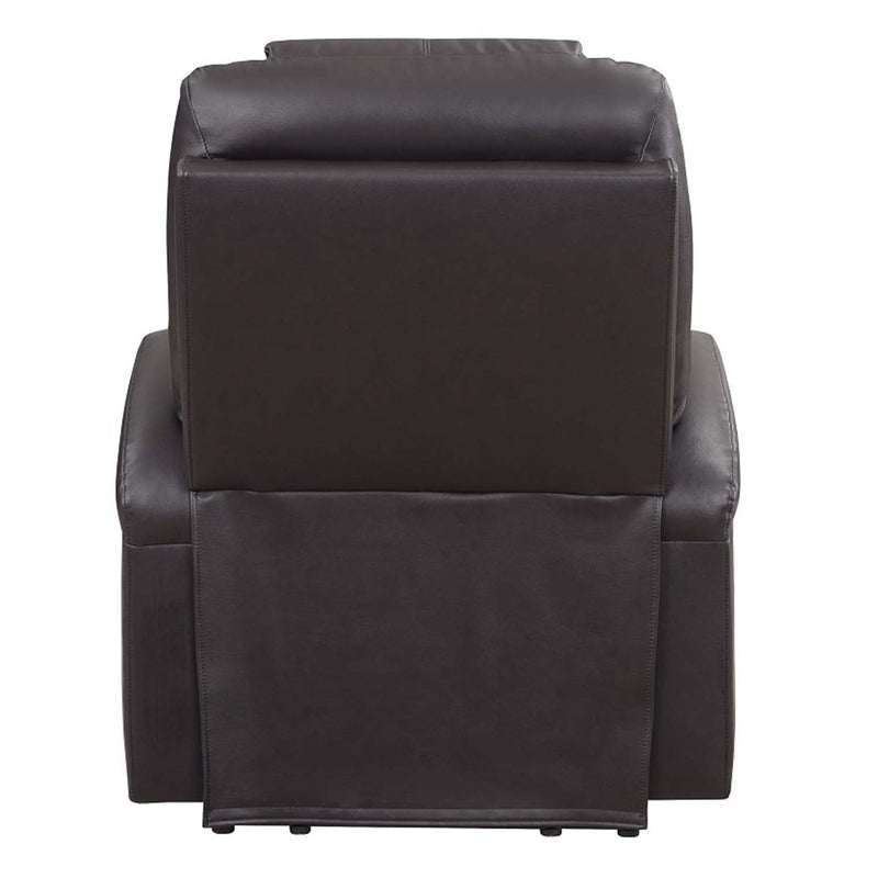 Recliner w/Power Lift & Massage, Brown Leather Aire Acme